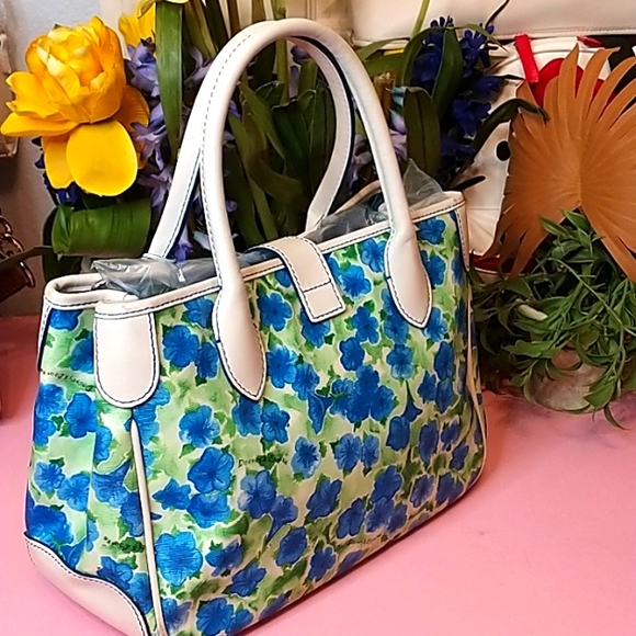 Dooney and Bourke Satchel Bag Blue Floral 💙💙💙 - Picture 4 of 11